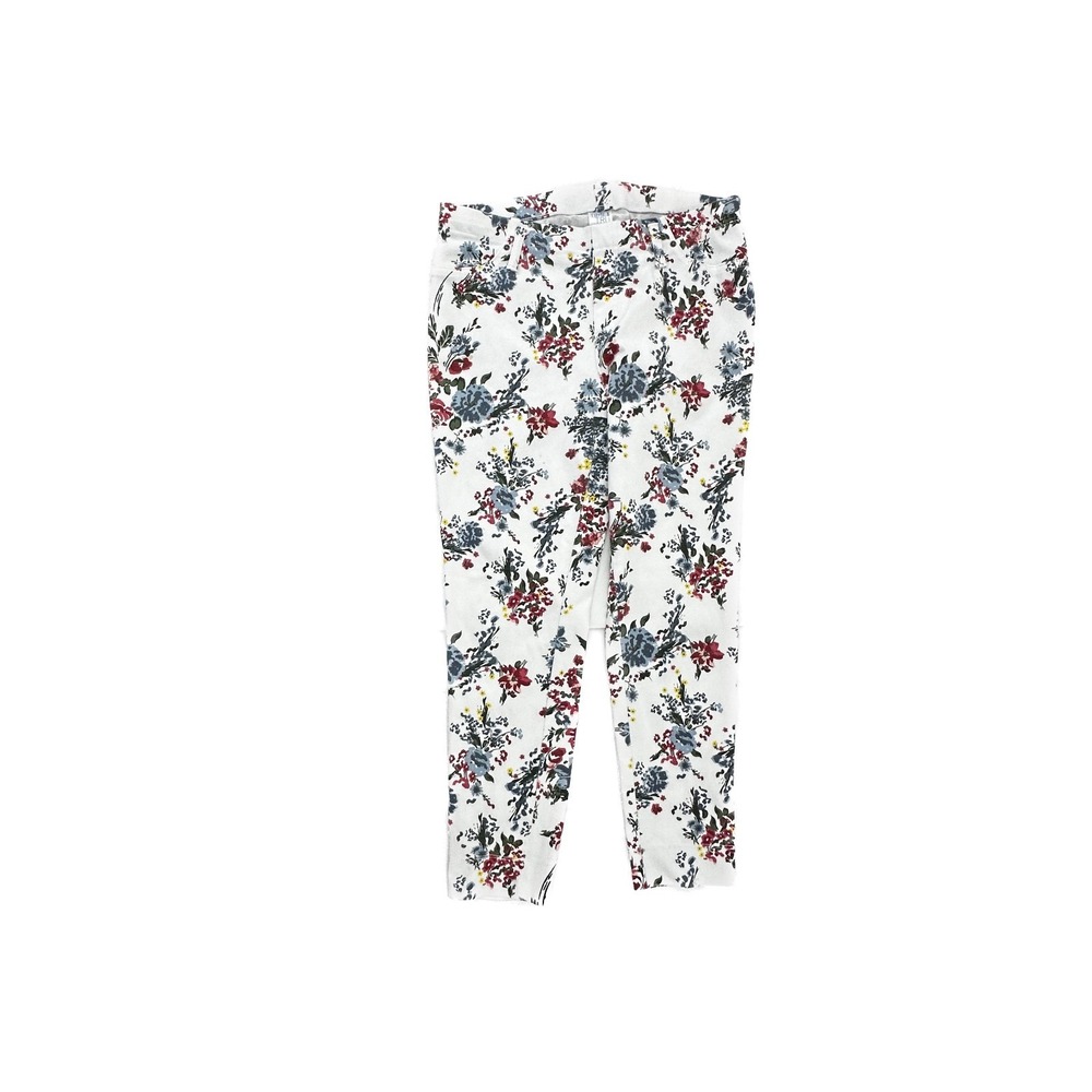 Time And Tru Pull on Capri Jegging Women's size M 8 10 White‎ Floral Denim jeans